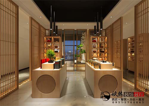 银川茶楼设计效果图|镹臻设计
