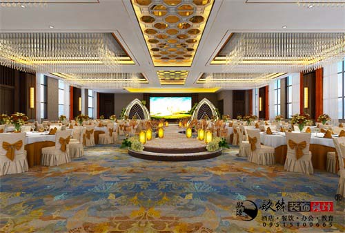 银川宴会餐厅设计效果图|镹臻设计